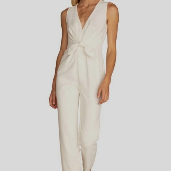 Trina Turk Pants - Trina Turk White Tie Waist Jumpsuit Sz 8